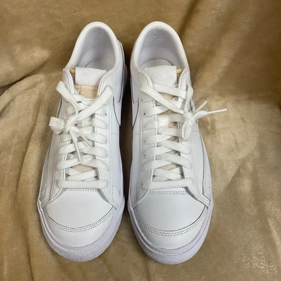 Nike Blazer Low Platform Sneakers "Triple White" (W) Sz 9"5 - Picture 2 of 7